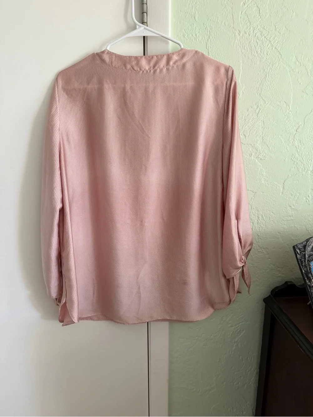 Michael Kors Blush Pink V-Neck Long Sleeve Blouse